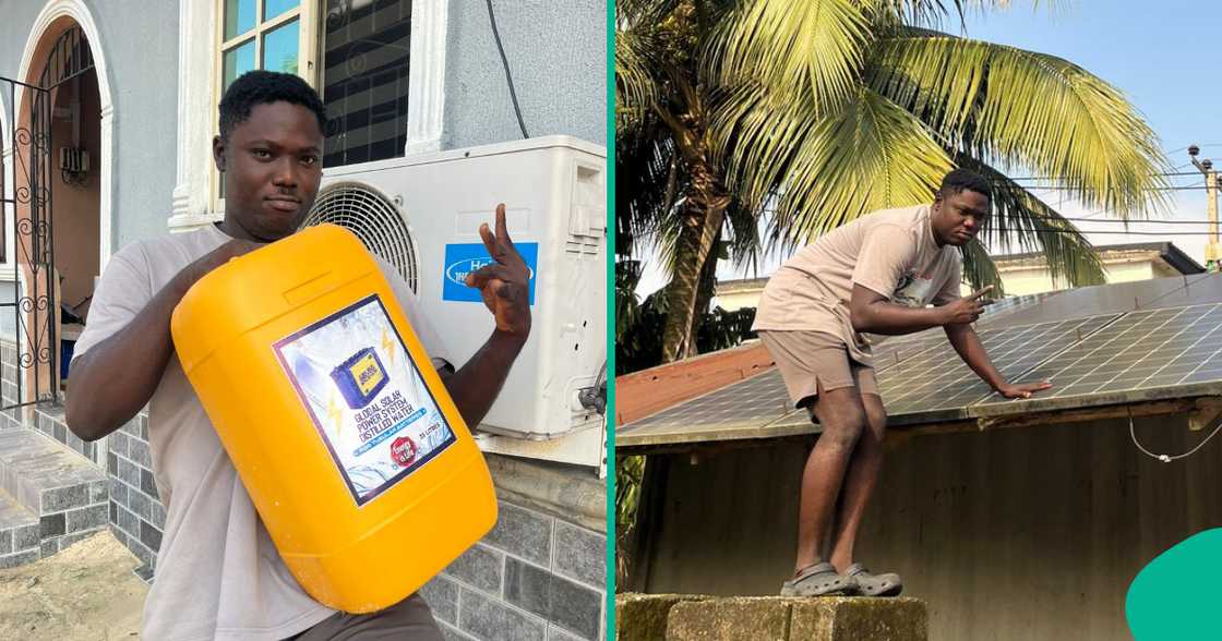 Man who sells AC water talks about his business online.