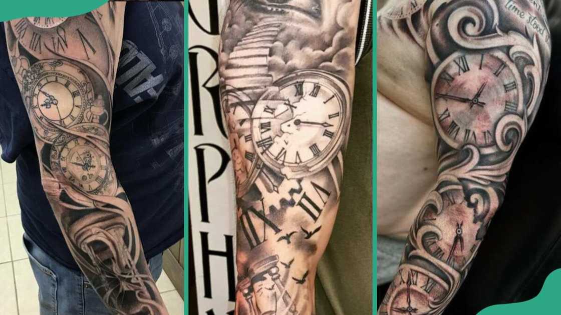 Clock sleeve tattoos Clock sleeve tattoos