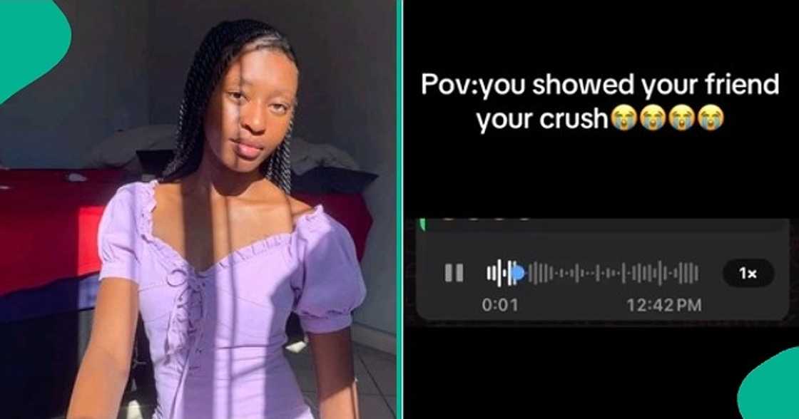 Lady laughs uncontrollably after seeing man her friend has been crushing on. Lady laughs uncontrollably after seeing man her friend has been crushing on.