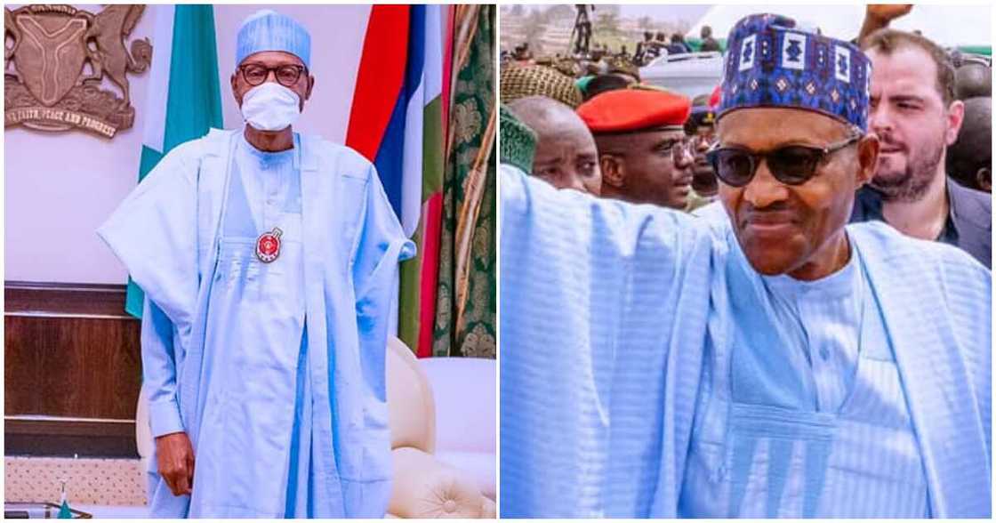 Buhari walking at home/ Video of Buhari/ Buhari's Daura residence Buhari walking at home/ Video of Buhari/ Buhari's Daura residence