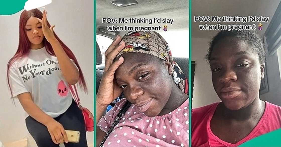 Lady displays pregnancy transformation