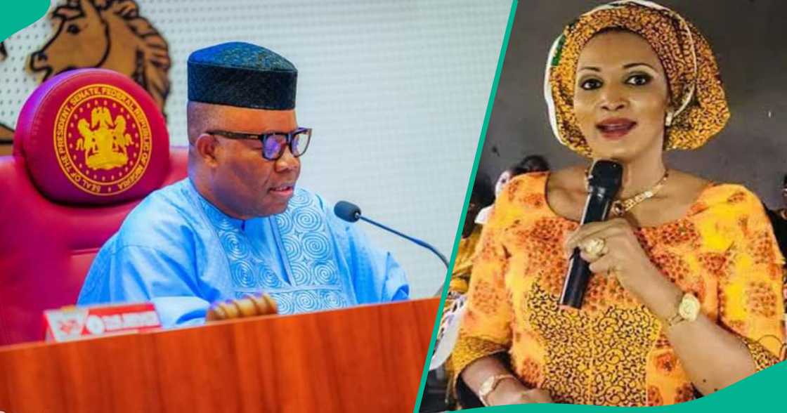 Akpabio cautions senator praising the beauty of Bianca Ojukwu. The drama unfolded during her ministerial screening.