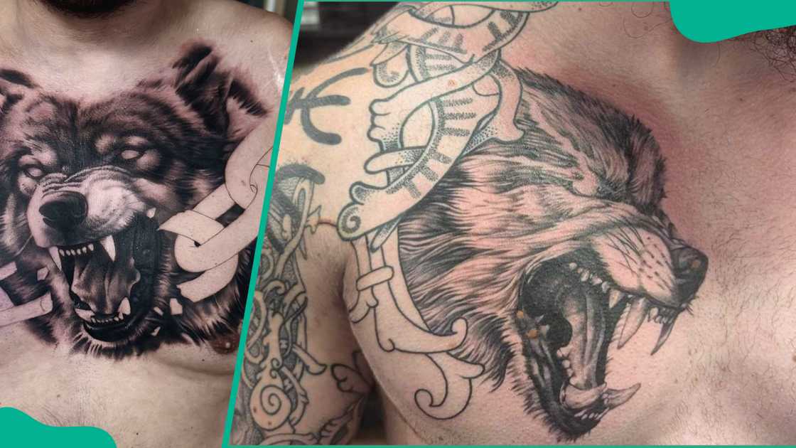 Fenrir chest tattoo Fenrir chest tattoo