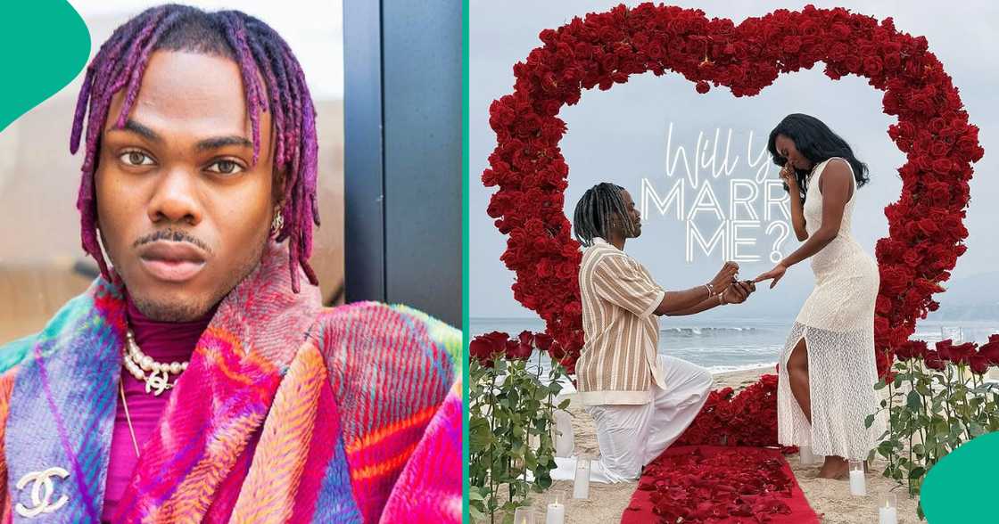 Singer Ckay proposes to girlfriend Mona Sed, shares romantic photo. Singer Ckay proposes to girlfriend Mona Sed, shares romantic photo.