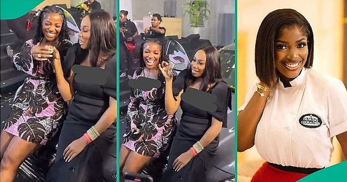 Lady receives car gift from Hilda Baci Lady receives car gift from Hilda Baci