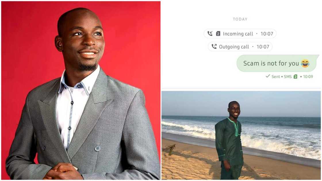 The text he sent the scammer was funny. The text he sent the scammer was funny.