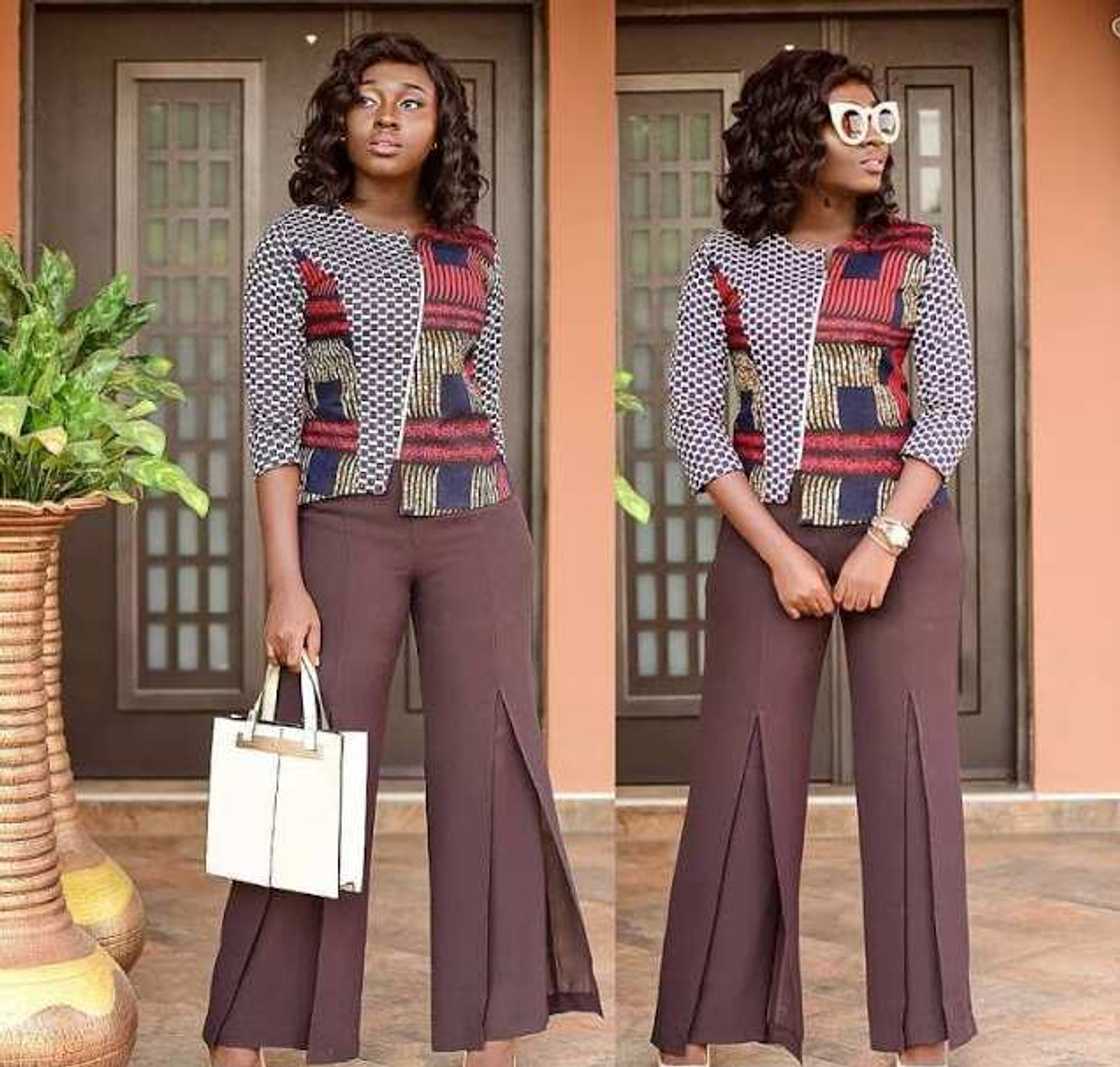 Ankara top with strips and other geometrical prints Ankara top with strips and other geometrical prints