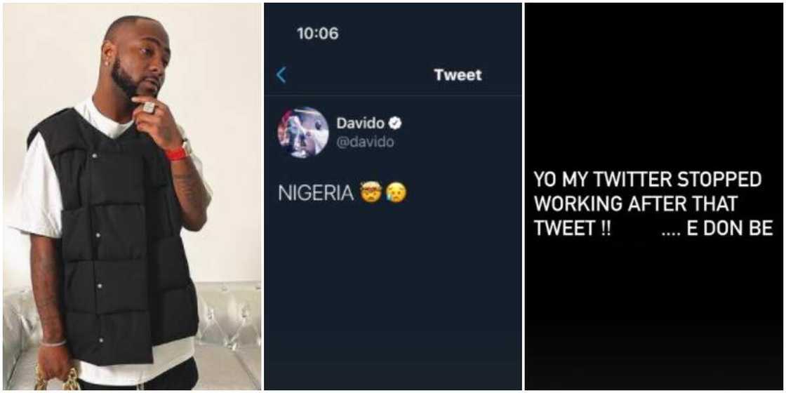 Twitter Ban: Davido Reacts As He Is Unable to Use Application After Posting Tweet About Nigeria Twitter Ban: Davido Reacts As He Is Unable to Use Application After Posting Tweet About Nigeria