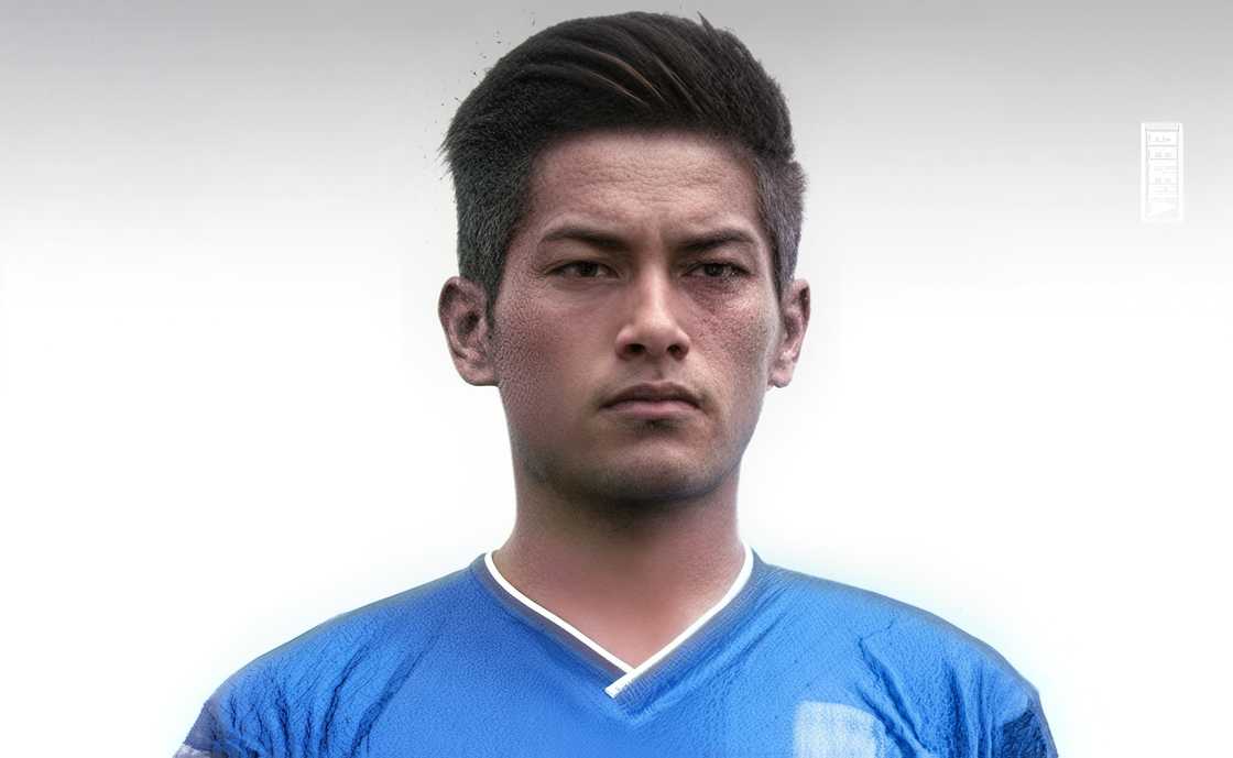 Peter Biaksangzuala pictured standing in the Bethlehem Vengthlang FC kit. Peter Biaksangzuala pictured standing in the Bethlehem Vengthlang FC kit.