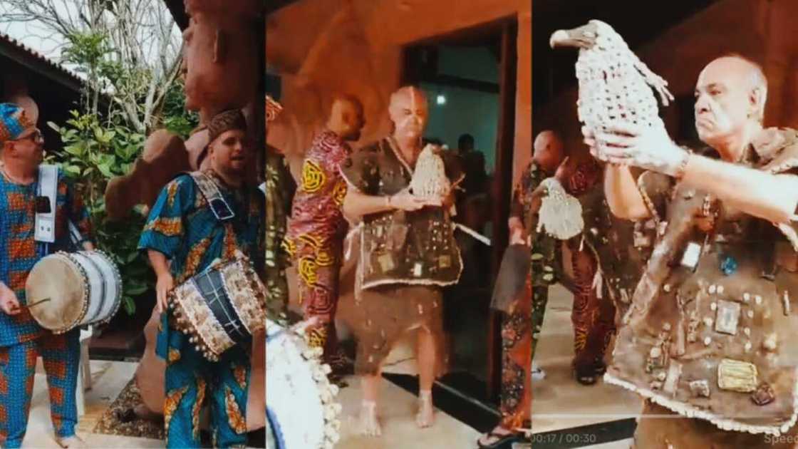 Oyinbos performing Yoruba rites Oyinbos performing Yoruba rites