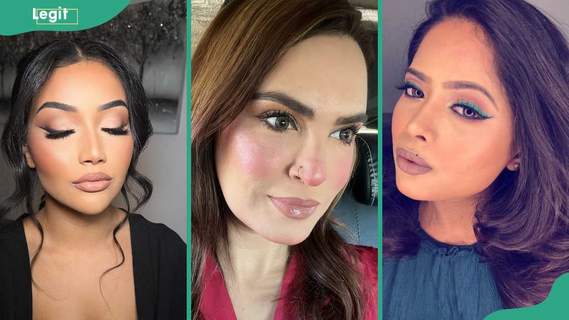 Classy Matte skin (L), subtle blush (C) and winged eyeliner (R). Classy Matte skin (L), subtle blush (C) and winged eyeliner (R).