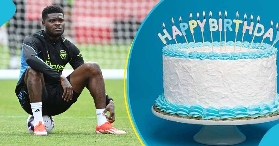 Thomas Partey: Ghanaian player cuts customised cake with sword on his birthday Thomas Partey: Ghanaian player cuts customised cake with sword on his birthday