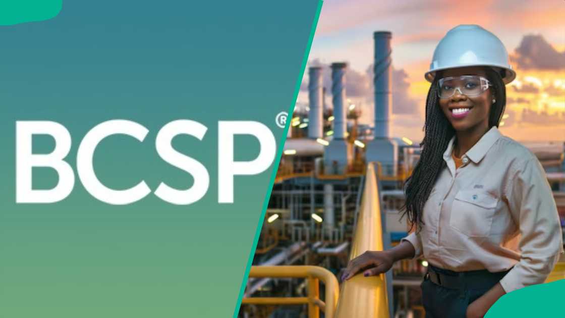 BCSP's logo and an oil & gas engineer BCSP's logo and an oil & gas engineer