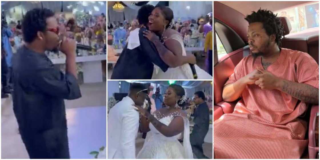 Olamide Badoo singing in a wedding, couple stunned by Olamide in their wedding, Olamide Badoo