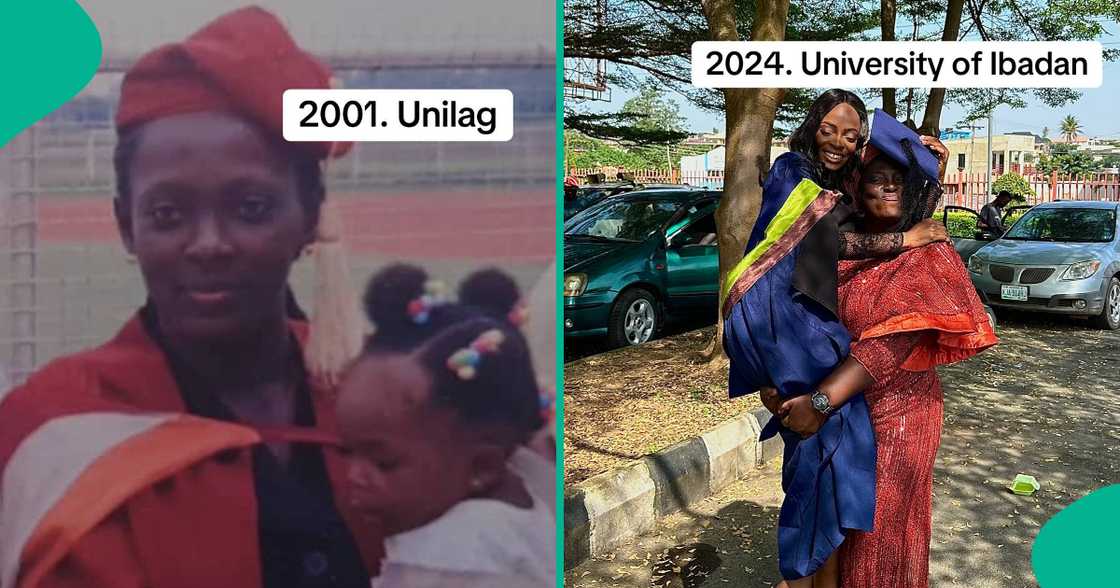 University of Ibadan Graduate Recreates Photo Taken with Her Mother 23 Years Ago