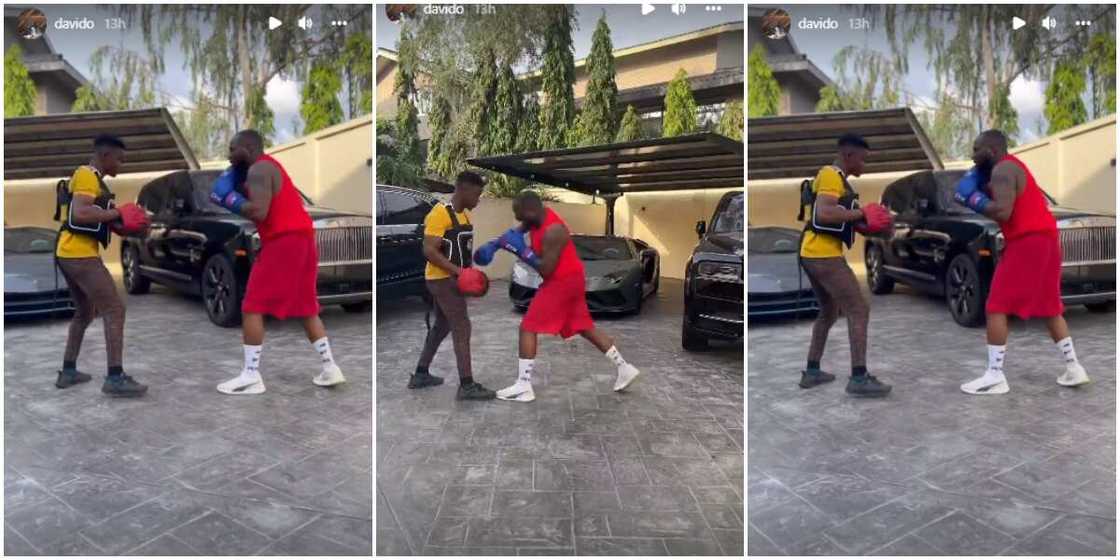 Davido trains with boxer