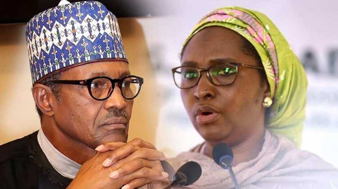 Shugaba Buhari da Ministar kudi. Shugaba Buhari da Ministar kudi.