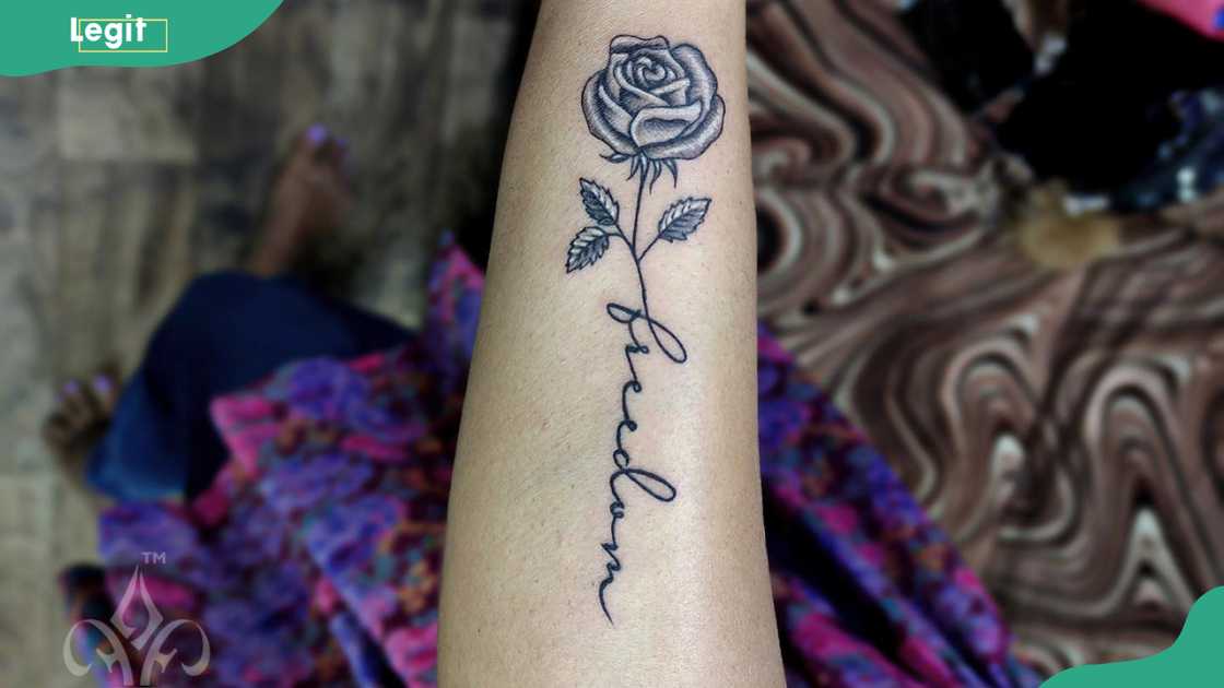 Rose name tattoo