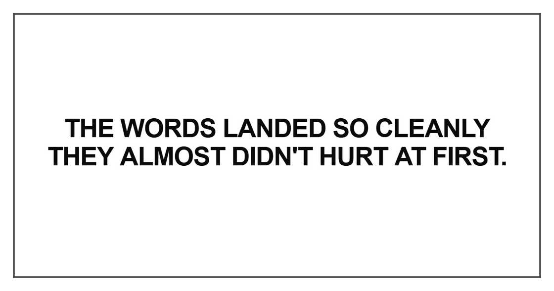 The words landed so cleanly The words landed so cleanly