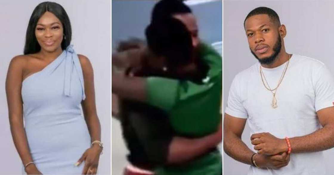 BBNaija 2019: Isilomo and Frodd share romantic hug, kiss in the house