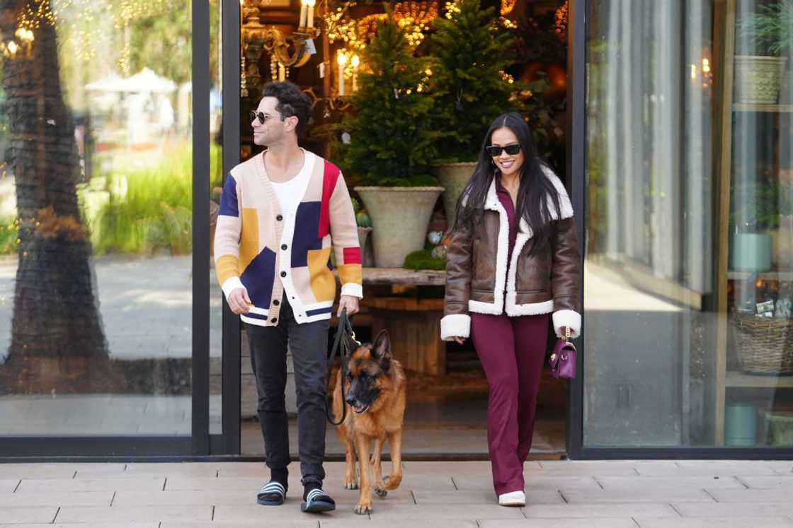 Sasha Farber and Jenn Tran walking together on 6 November 2024