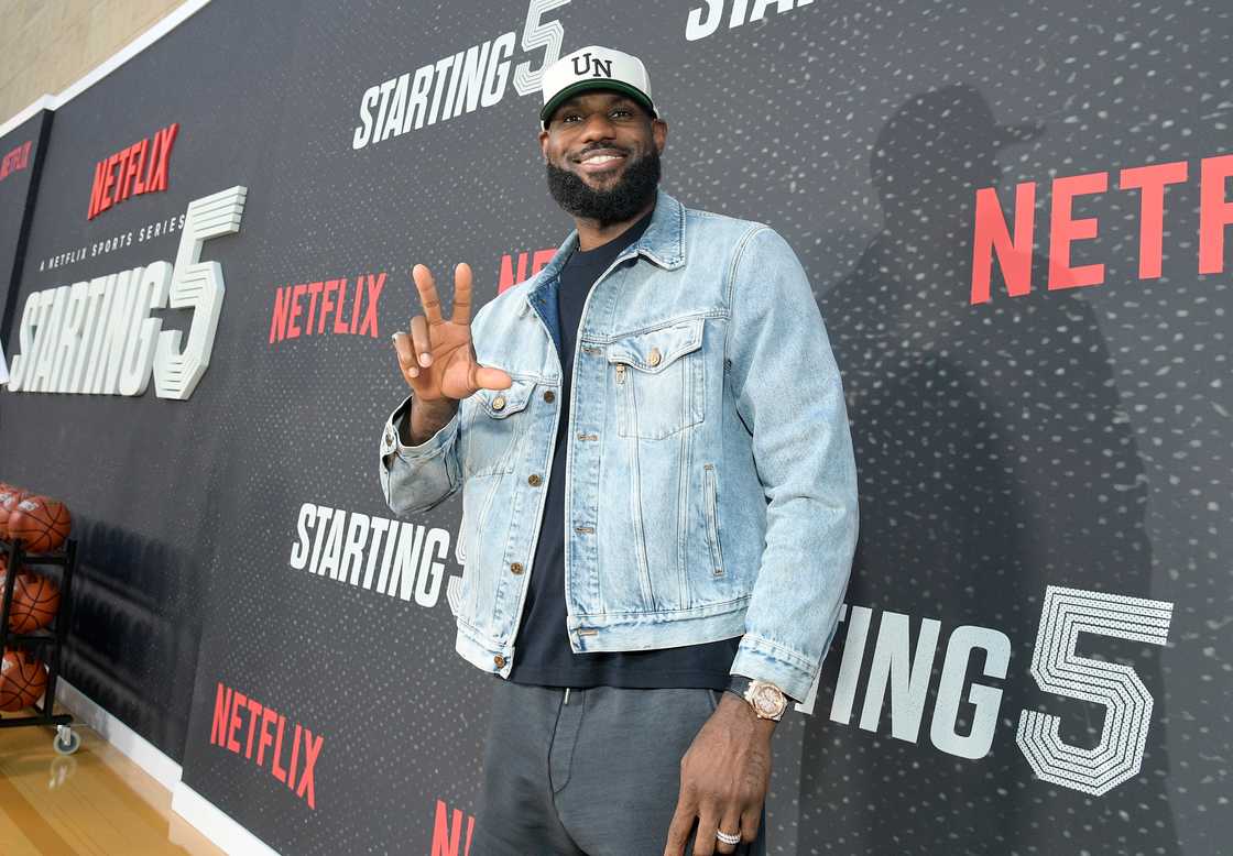 LeBron James attends the Starting 5 LA Premiere at The Egyptian Theatre Hollywood in Los Angeles, California