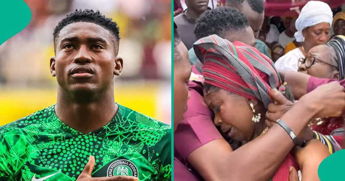 Nigerian footballer Taiwo Awoniyi and twin sister share emotional moment on her wedding day. Nigerian footballer Taiwo Awoniyi and twin sister share emotional moment on her wedding day.