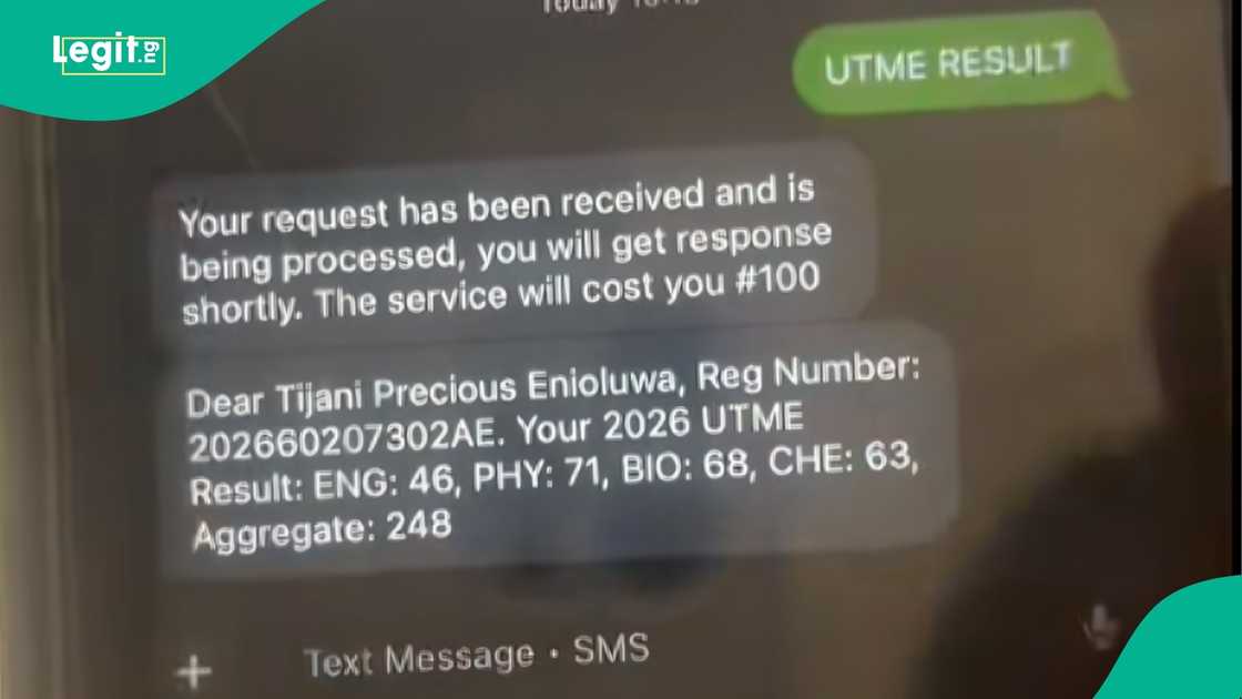 A JAMB candidate posts video of her checking her UTME 2026 result