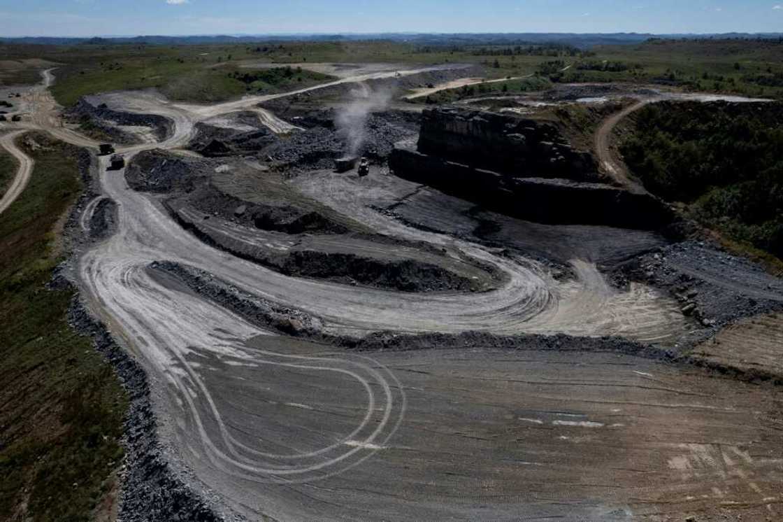 Aerial view of a coal mining operation near Lost Creek, a small town in eastern Kentucky Aerial view of a coal mining operation near Lost Creek, a small town in eastern Kentucky