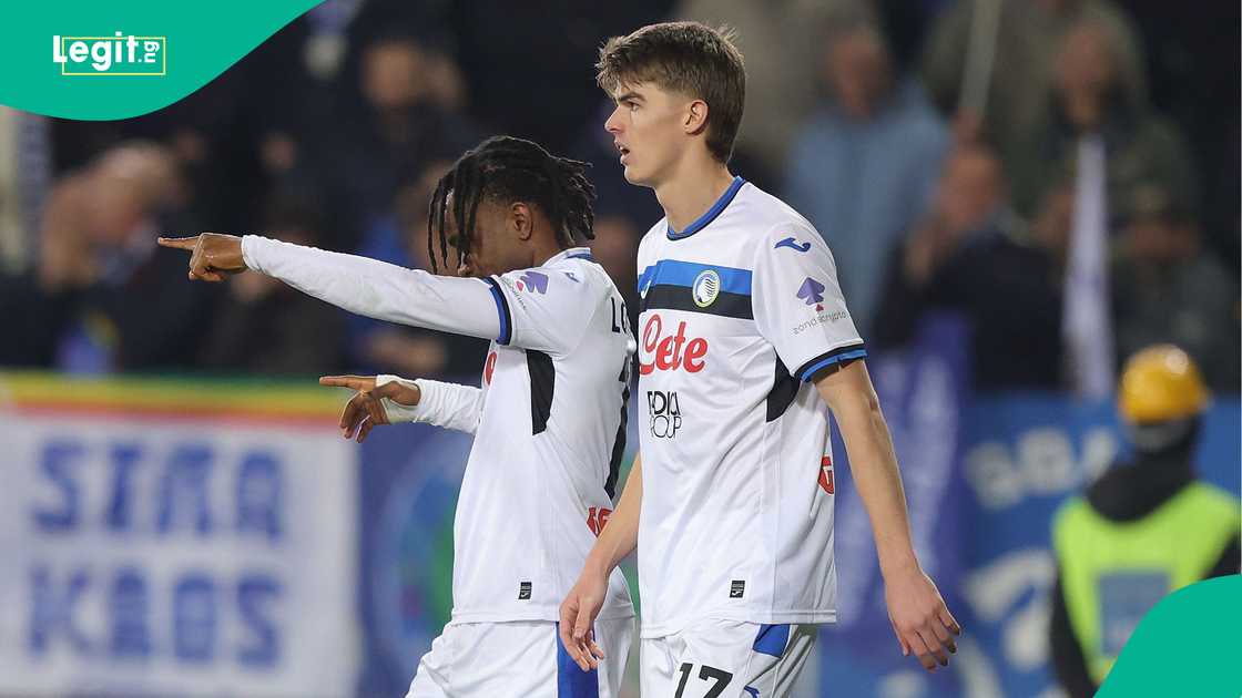 Ademola Lookman, Charles de Ketelarae, Atalanta, Stadio Carlo Castellani, Empoli, Italy, Serie A. Ademola Lookman, Charles de Ketelarae, Atalanta, Stadio Carlo Castellani, Empoli, Italy, Serie A.