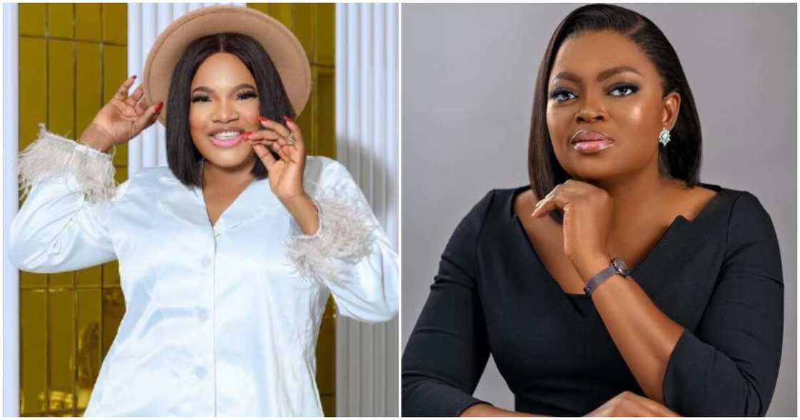 Toyin Abraham says Funke Akindele is her boss. Toyin Abraham says Funke Akindele is her boss.