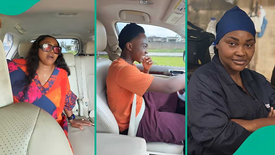 Nollywood actress Mercy Aigbe shares video of her son driving a car.