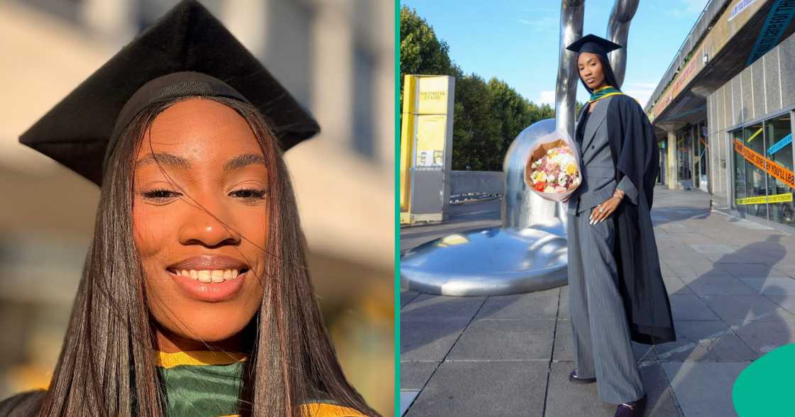 Lady bags distinction after pursuing master's degree. Lady bags distinction after pursuing master's degree.