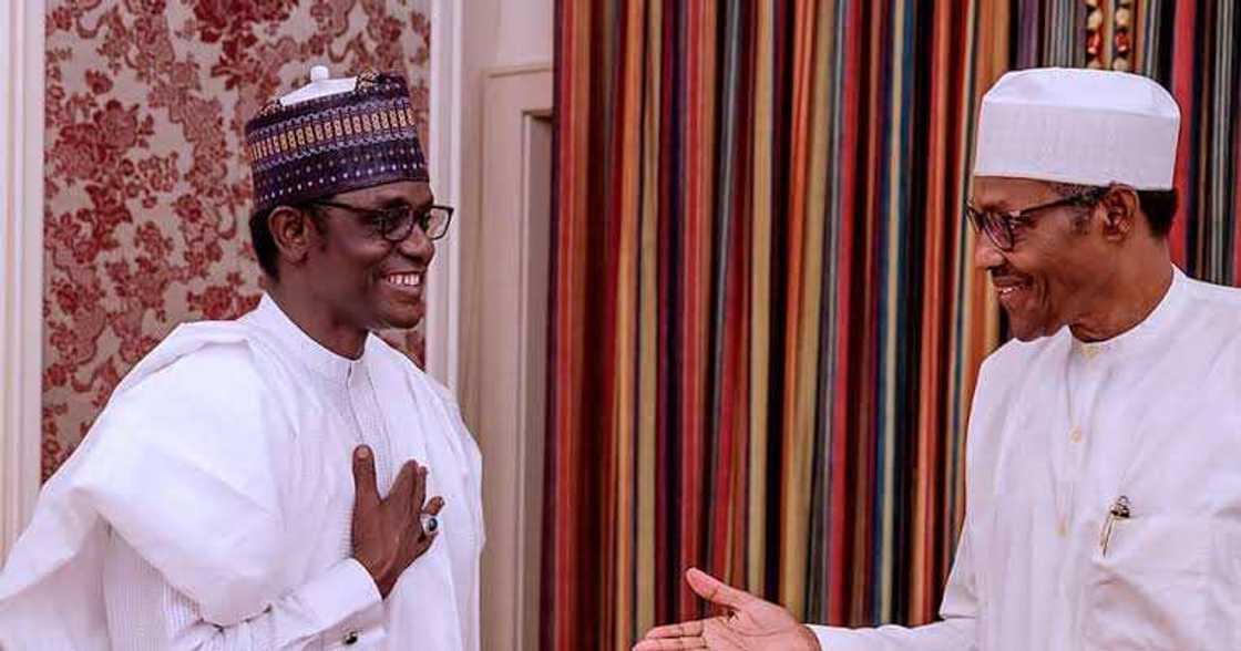 Shugaban kwamitin riko, Mai Mala Buni tare da shugaba Buhari Shugaban kwamitin riko, Mai Mala Buni tare da shugaba Buhari