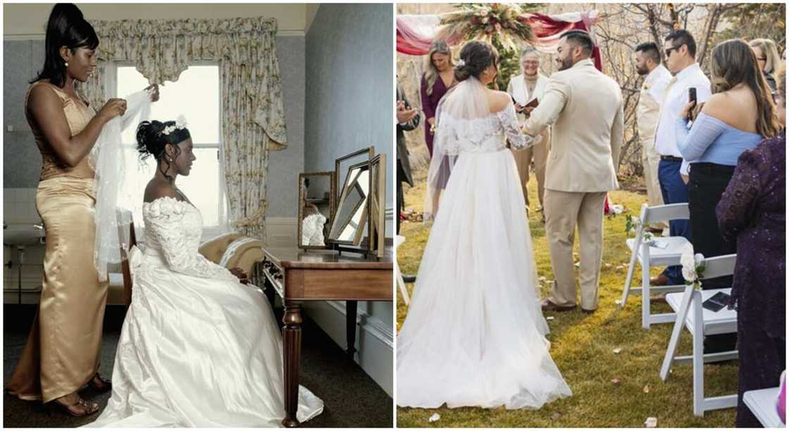 The moment a maid of honour stormed out of twin sister's wedding. The moment a maid of honour stormed out of twin sister's wedding.