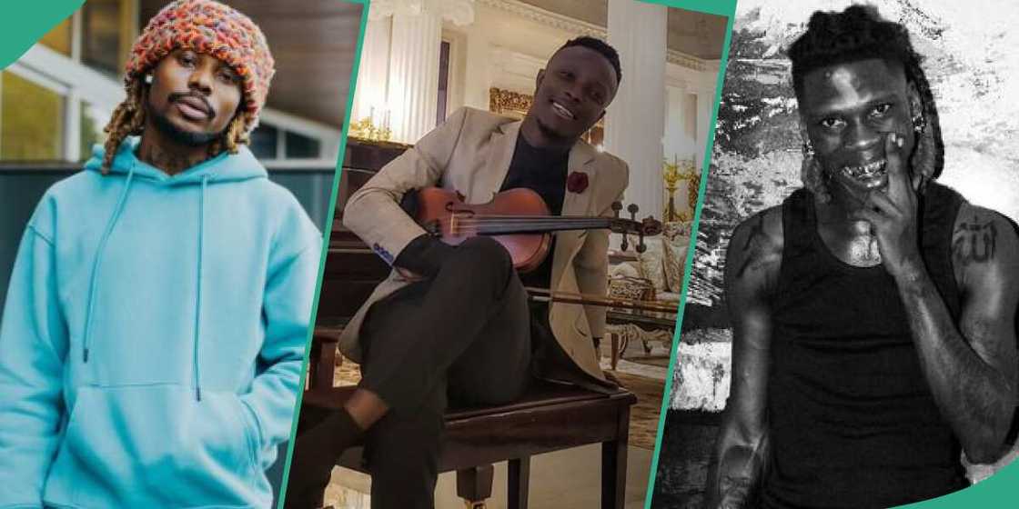 Singers Asake, Seyi Vibez his violinist Singers Asake, Seyi Vibez his violinist