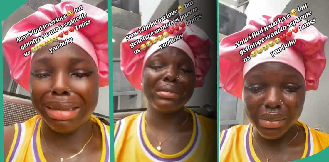 Lady weeping because her genotype and that of her man did not match. Lady weeping because her genotype and that of her man did not match.