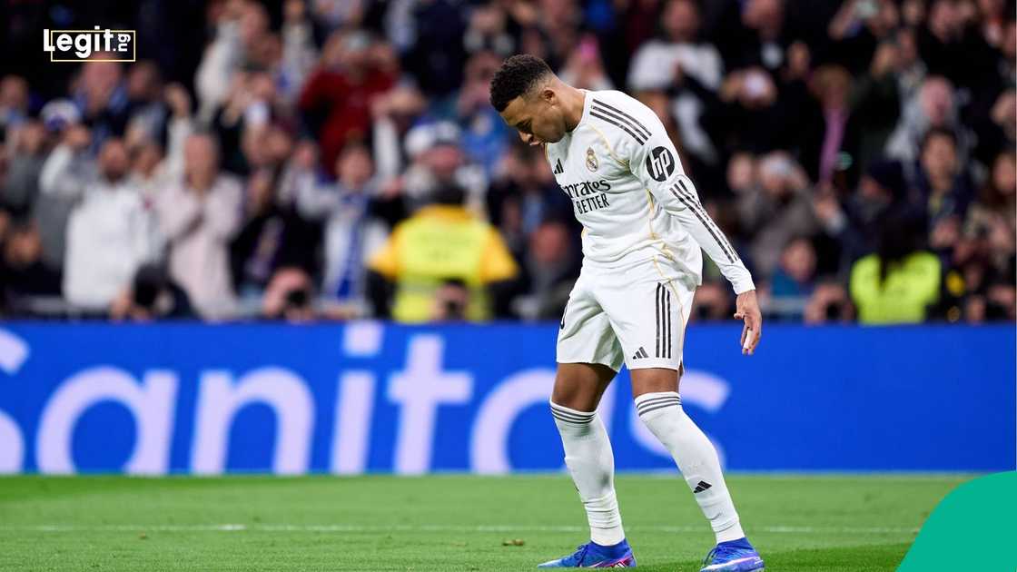 Kylian Mbappe, La Liga, Real Madrid, Sevilla, Estadio Santiago Bernabeu, Spain.