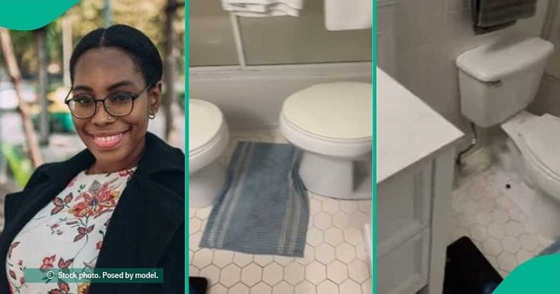 Lady cries out after entering mother-in-law's bathroom for the first time. Lady cries out after entering mother-in-law's bathroom for the first time.