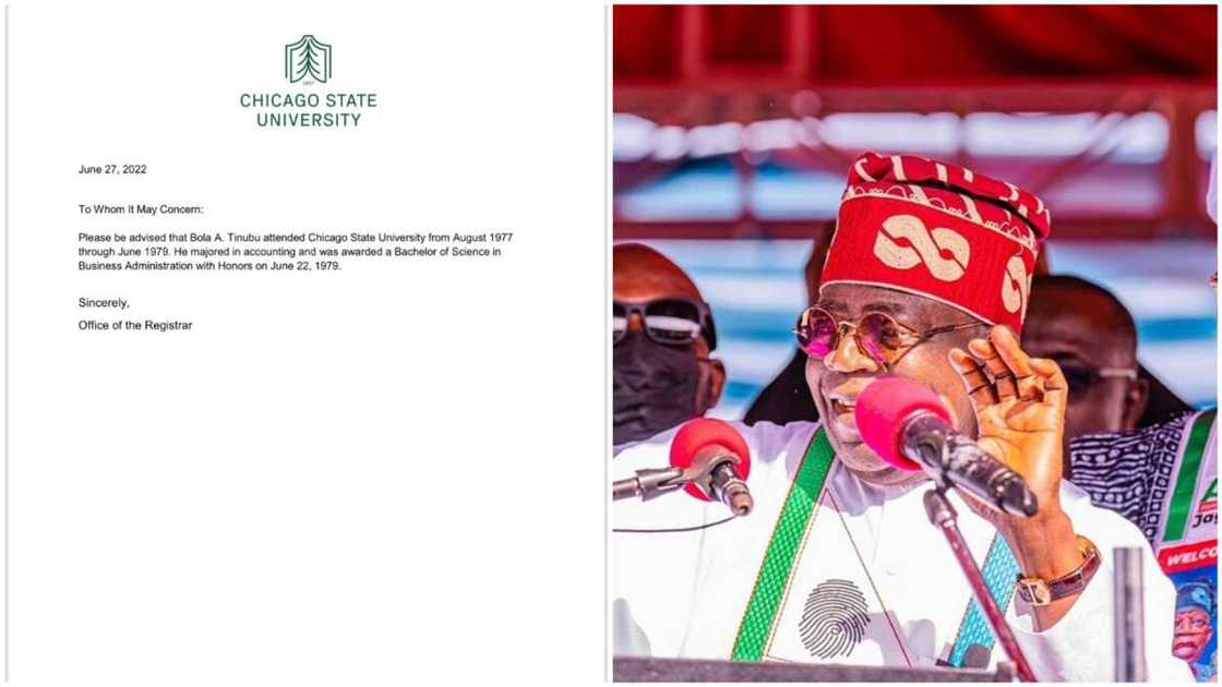 Chicago State University letter/Tinubu/APC Presidential Candidate/Certificate/Reno Omokri Chicago State University letter/Tinubu/APC Presidential Candidate/Certificate/Reno Omokri