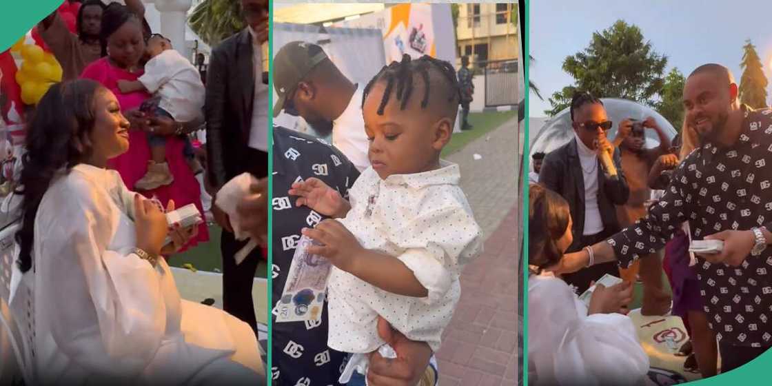 BBNaija's Chomzy at stepson's first birthday party. BBNaija's Chomzy at stepson's first birthday party.