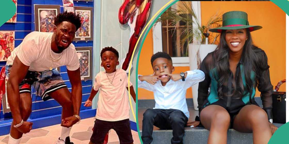 Tiwa Savage's former husband and their son, Tiwa Savage and son