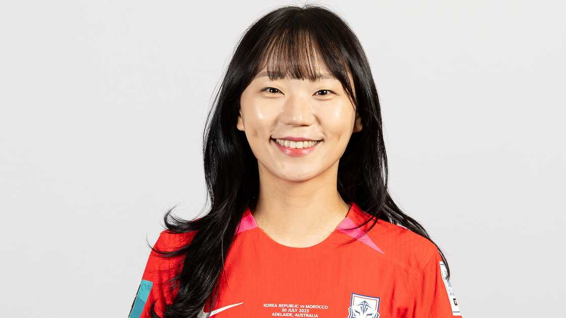 Jang Sel-gi poses for the 2023 FIFA Women's World Cup portrait