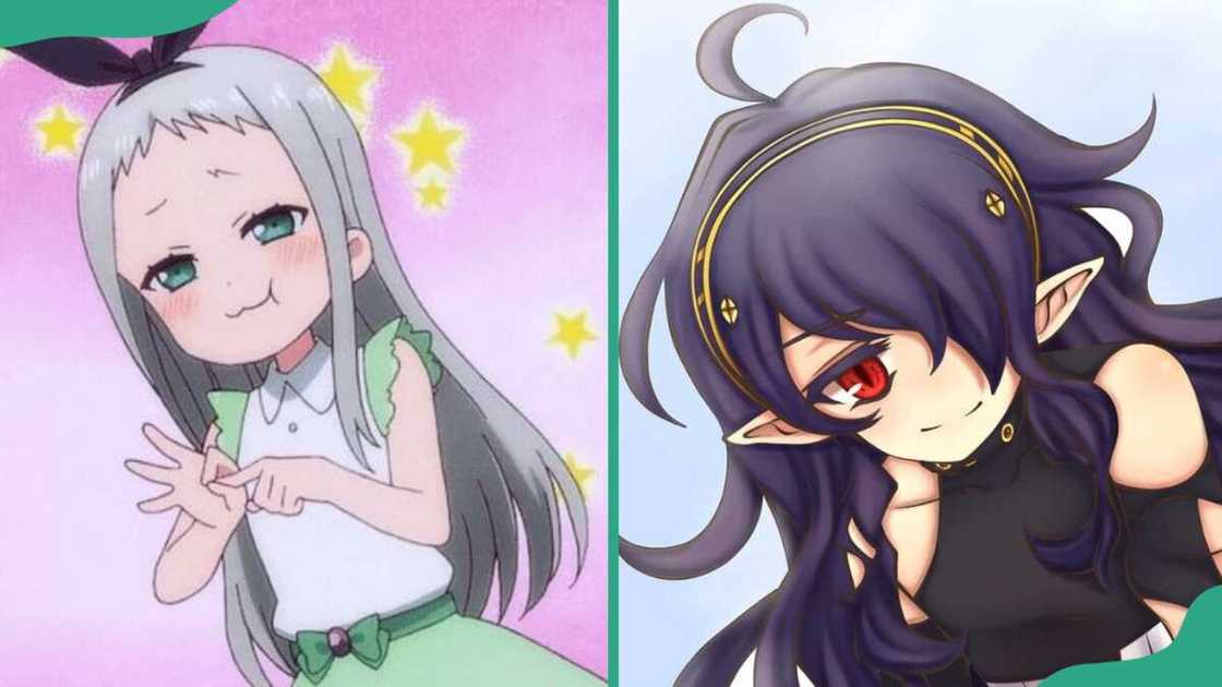 Asuramaru in green and white outfit (L). The character dressed in a black outfit (R) Asuramaru in green and white outfit (L). The character dressed in a black outfit (R)