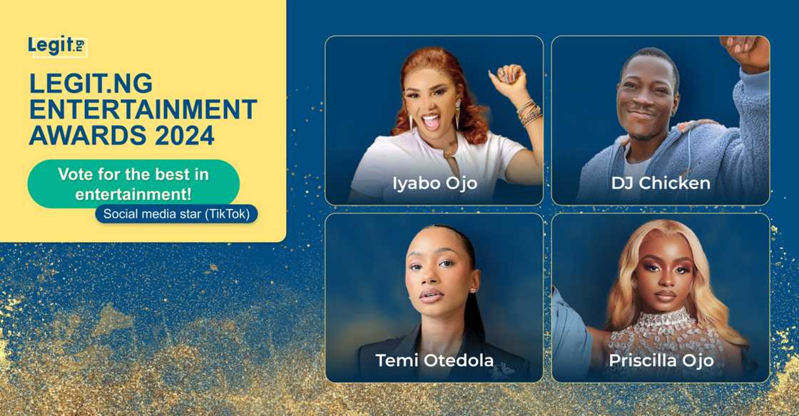 TikTok Social Media Star, Legit.ng entertainment awards 2024 TikTok Social Media Star, Legit.ng entertainment awards 2024