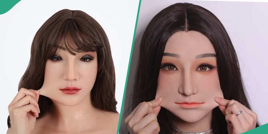 Ladies wearing realistic masks