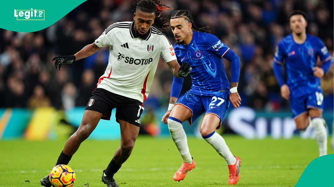 Alex Iwobi, Malo Gusto, Chelsea, Fulham, Stamford Bridge, London, England, Premier League. Alex Iwobi, Malo Gusto, Chelsea, Fulham, Stamford Bridge, London, England, Premier League.