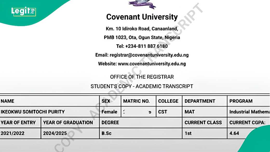 Covenant University graduate grabs attention with final grade story