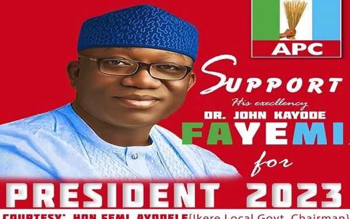 2023: APC chieftain spreads Fayemi campaign poster online