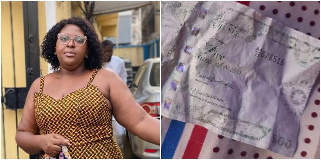 Artist Chinazo, washed new naira notes Artist Chinazo, washed new naira notes